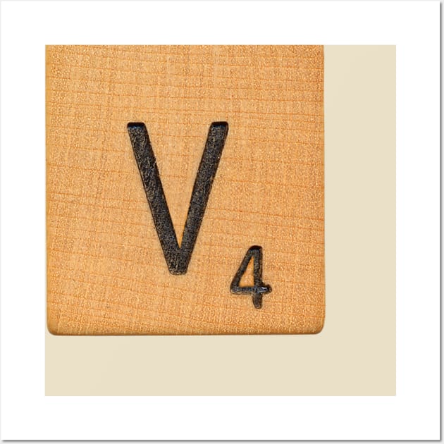 Scrabble Tile 'V' Wall Art by RandomGoodness